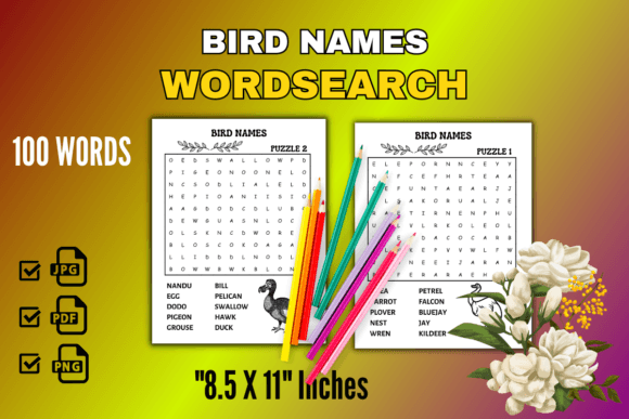 Bird Names Wordsearch Puzzles – Strengthen Spelling, Vocabulary, and Reading Skills