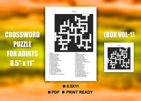 Crossword Puzzle for Adults Box Vol-1: A Thoughtfully Crafted Challenge for Puzzle Enthusiasts