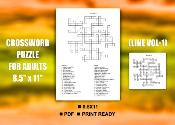 Crossword Puzzle for Adults Line Vol-1 – A Practical Break for Busy Minds