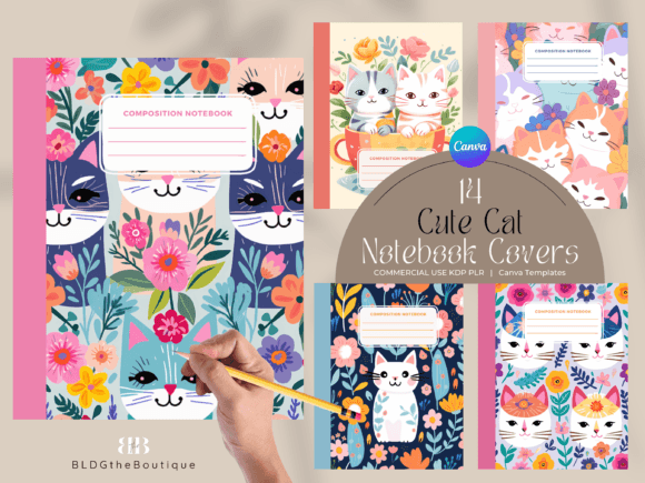 Cute Cat KDP Composition Notebook Covers