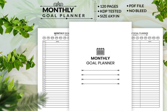 Monthly Goal Planner KDP Interior